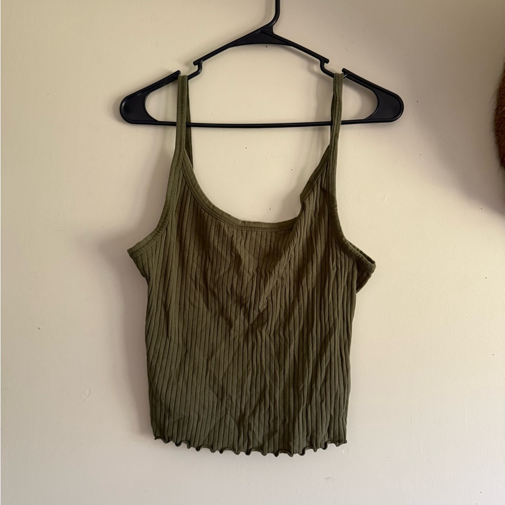 Old Navy Green Ribbed Crop Camisole